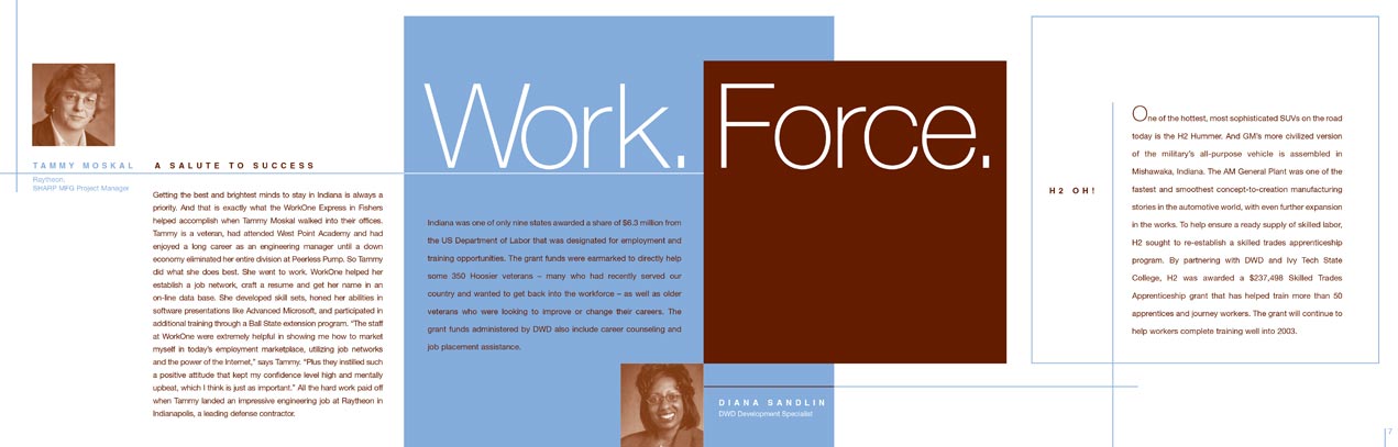 Department of Workforce Development Annual Report Interior Spread