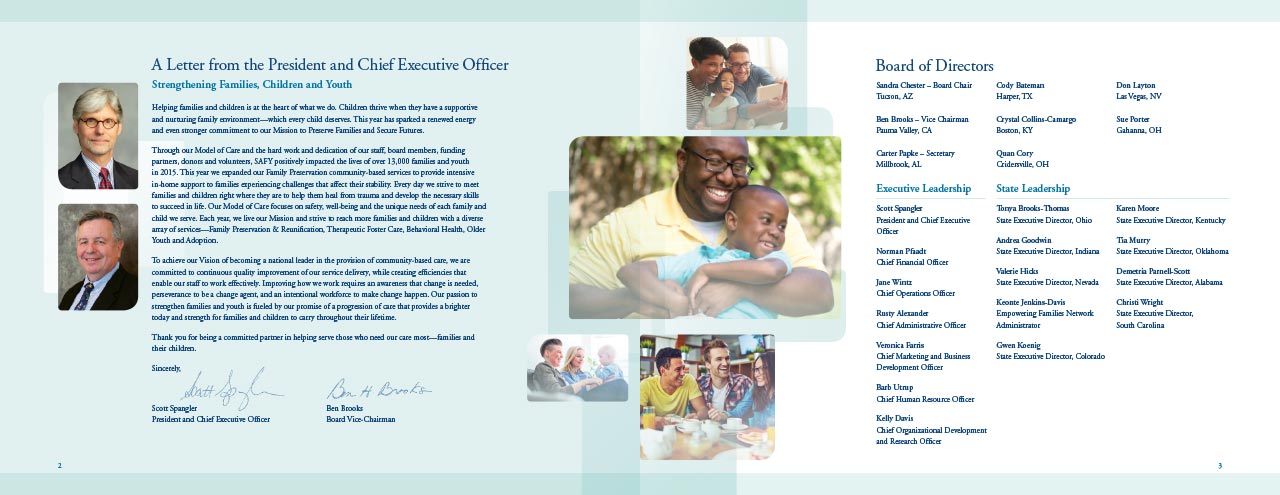 SAFY – Specialized Alternatives for Family and Youth of America 2015 Annual Report Interior